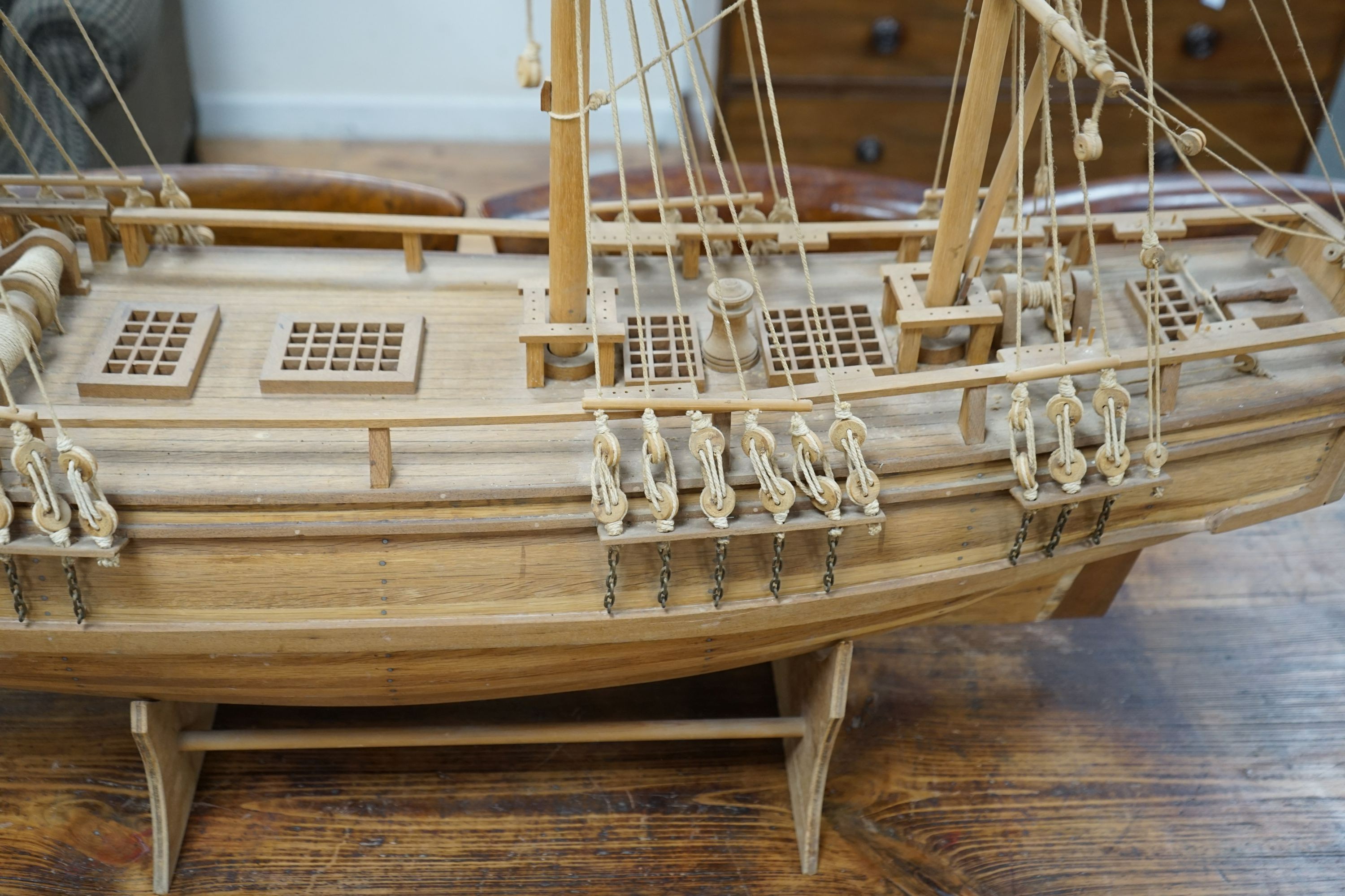 A large scratch built model of The Bounty, length 128cm